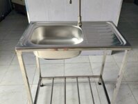 Giá bồn, Chậu rửa chén inox 304, 2 ngăn có chân tại TPHCM, BÌNH DƯƠNG, LONG AN
