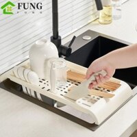 Giá bồn rửa chén nhà bếp FUNG, Giỏ thoát nước bồn rửa chống dính nhiều lỗ, Thiết kế khe cắm Khay lưu trữ phòng tắm Bát nhựa Đũa Giỏ thoát nước để lưu trữ và thoát nước