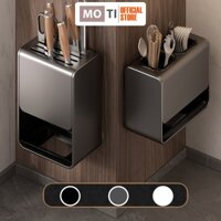 Giá Cài Dao Kéo MOTI, Kệ Cài Dao Kéo Kết Hợp Ống Đũa Gắn Tường Chất Liệu Thép Carbon Không Gỉ