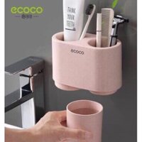 Giá cắm bàn chải kèm 2 cốc đánh răng ECOCO.