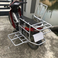 Giá Chở Hàng Xe Máy, gác baga chở hàng xe máy có cánh mở cốp, ống thép mạ kẽm D21 siêu bền