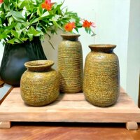 Giá Cực Rẻ - Bình hoa, lọ cắm hoa gốm sứ Bát Tràng ComBo 3 Lọ Men  sắc hoa loại hoa trang trí nội thất Cực Sang và Đẹp