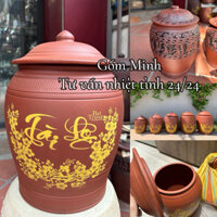 Giá Cực Rẻ - Hũ/chĩnh đựng Gạo bằng gốm 10kg,15kg,20kg,25kg Bát Tràng hàng đẹp