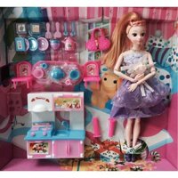 [Giá cực sốc] - Đồ chơi  Búp bê bẻ khớp kèm bếp