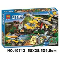 [Giá cực sốc] - Đồ chơi  Lego cities 10713 - trực thăng vận tải lớn của đội thám hiểm rừng 1298 khối