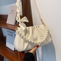 [Giá đặc biệt tại quầy thương hiệu] Túi xách nữ cao cấp xếp ly ngọc trai, túi xách nữ mới mùa hè 2025, túi đeo chéo đa năng