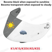 [Giá đặc biệt] Tấm che quang sắc cho AGV K5 K5S K5-S K3SV K3-SV K1 Mũ bảo hiểm Kính chắn màn hình Phụ kiện kính chắn gió Phụ tùng ống kính Autochromic