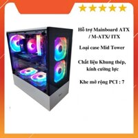 {Giá đặc biệt}  Vỏ Case Gaming Xtech không kèm quạt F2 màu trắng - 2 mặt kính cường lực