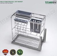 Giá dao thớt gia vị đa năng nan dẹt INOX SUS304 KT300 TITAN-D30 TITANSEU