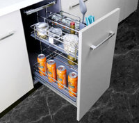 Giá dao thớt gia vị Inox 304 nan Oval khung thép Carbon sơn nhiệt 350mm GrandX XK.35M
