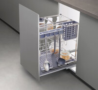 Giá dao thớt gia vị Inox 304 nan dẹt khung thép Carbon sơn nhiệt 250mm GrandX XK.25S