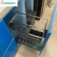 Giá dao thớt inox 304 cao cấp lắp tủ bếp, Ray âm giảm chấn, Bảo hành han gỉ vĩnh viễn. THƯƠNG HIỆU GEMANIVN