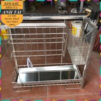 Giá dao thớt inox 304 lắp tủ bếp lắp ray bi 3 tầng nặng cân cao cấp cập nhật 2025
