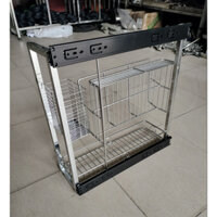 Giá dao thớt inox ,Giá đựng dao thớt và gia vị Inox lắp tủ bếp, lắp ray bi 3 tầng nặng cân cao cấp