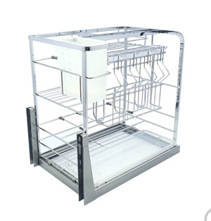 Giá dao thớt Inox nan dẹt mạ Crom BossEU BS350D