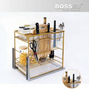 Giá dao thớt nan dẹt mạ nano vàng BossEU BS301.200D