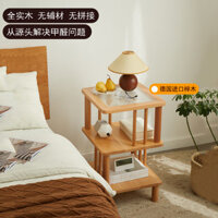 Giá Để Bàn Sàn Nhiều Tầng Đầu Giường, Bàn Ghế Sofa Mini Phòng Khách Gỗ Nguyên Khối, Bàn Bên Để Đồ Đơn Giản