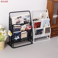Giá để báo thu nhỏ TRÒN, Kệ báo tỷ lệ 1: 12 Giá lưu trữ sắt nhà búp bê, Cổ điển Giả vờ Chơi trang trí hàng ngày Kệ sách Hiển thị Giá búp bê Mô hình trẻ em