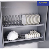 Giá để bát đĩa cố định nan oval inox 304 cao cấp chuẩn ITALY EUROGOLD mấu mới 2025