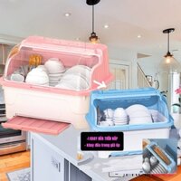 Giá Để Bát, Giá Úp Chén Đĩa Ráo Nước Có Nắp Đậy Chống Bụi Tiện Dụng