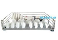 GIÁ ĐỂ BÁT THANH VUÔNG DẸT INOX 304 RAY GIẢM CHẤN GẮN LIỀN (LẮP MẶT NGĂN KÉO)