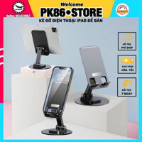 Giá để điện thoại đồ kê đỡ đt ipad máy tính bảng trên bàn xoay 360 độ đế dựng bằng kim loại học tập xem phim livestream