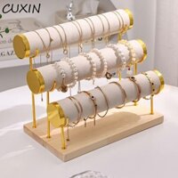 Giá Để Đồ CUXIN, Đế Bằng Gỗ Nhung Vòng Tay Người Tổ Chức Giá Đỡ, Phụ Kiện Trang Sức Kim Loại Nhiều Lớp Có Thể Tháo Rời Trang Sức Đế Trưng Bày Anklets