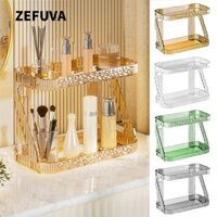 Giá để đồ mỹ phẩm ZEFUVA, Lược chải đánh răng Sắp xếp kệ tắm không đục lỗ, Hộp đựng phụ kiện tắm Hộp đựng dao cạo Hộp đựng kem đánh răng Giá lưu trữ phòng tắm Nhà bếp