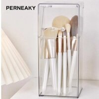 Giá để đồ PERNEAKY, Hộp đựng cọ trang điểm trong suốt bằng nhựa, Hộp đựng bút vuông đa chức năng thực tế Máy tính để bàn Sắp xếp