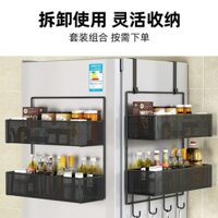 Giá để đồ tủ lạnh bên giá để đồ cửa bếp móc đa năng bên tủ lạnh kệ treo tường nhiều lớp