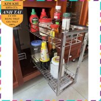 Giá để gia vị lắp tủ bếp inox có ray trượt kéo ra vào tiện lợi bền khỏe