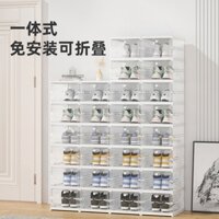 Giá Để Giày Nhựa Trong Suốt Gấp Gọn Hộp Giày Tủ Giày Kết Hợp Giá Để Giày Giá Lưu Trữ Giày Tổ Chức Không Cần Lắp Đặt Hộp Lưu Trữ Giày Một Mảnh Chống Bụi Tủ Giày Đơn Giản