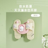 Giá để giày treo tường hoạt hình không cần khoan, giá thoát nước, vật dụng lưu trữ, giá dép trong phòng tắm VYSN