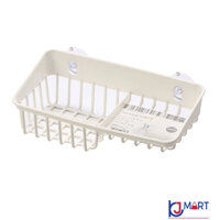 Giá để giẻ rửa bát 2 ngăn dạng lưới màu trắng Inomata nội địa Nhật Bản