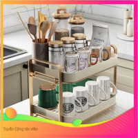 Giá Để Ly Cốc Chén, Kệ Gia Vị 2 Tầng Có Khay Thoát Nước Sang Trọng Kitchen Nhà Bếp