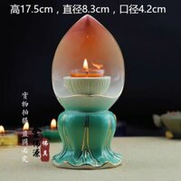 GIÁ ĐỂ NẾN ĐÈN CẦY HÌNH LÁ SEN BẰNG GỐM SỨ 15CM - ĐỒ THỜ CÚNG TRANG TRÍ PHONG THỦY VĂN PHÒNG PHẨM THANH PHONG