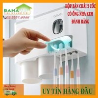 GIÁ ĐỂ TREO BÀN CHẢI NHẢ THUỐC ĐÁNH RĂNG TỰ ĐỘNG - 2 CỐC TREO NAM CHÂM NGƯỢC  "BAHAMAR"