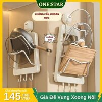 Giá để vung xoong nồi hút chân không bám chắc giá treo nắp nồi kệ để thớt đa năng để thớt OneStar - GTV03