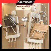 Giá để vung xoong nồi hút chân không bám chắc giá treo nắp nồi kệ để thớt đa năng để thớt Daily Home - GTV03
