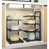 Giá để xoong nồi 4 tầng - Kệ để xoong nồi, chảo 4 tầng có thể điều chỉnh độ cao