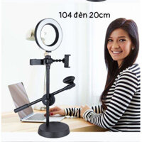 Giá đèn Live STream để bàn 4in1  Mã 104 đèn Phi 20 cm
