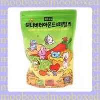 Gia đình hạnh nhân bơ mật ong BT21 (Xanh) 250g Hạnh nhân rang