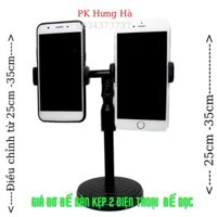 Giá Đỡ 2,3 Điện Thoại kèm đèn ,giá đỡ mic thu âm livestream xem video điều chỉnh cao từ 25cm đến 35cm  hàng loại 1