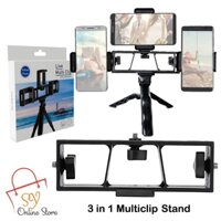 Giá Đỡ 3 Điện Thoại Value Pack LiveStream Multi Clip 3 Chân 3 in 1 Xoay 360 Độ Tripod / pktn sale