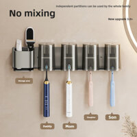 Giá đỡ bàn chải đánh răng bằng nhôm miễn phí Punch Giá đỡ bàn chải đánh răng điện có cốc nước súc miệng Giá để bàn chải đánh răng cho phòng tắm