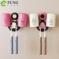Giá đỡ bàn chải đánh răng điện FUNG, Giá đỡ bàn chải đánh răng bằng nhựa không đục lỗ, thiết thực với cốc tiết kiệm không gian Giá đựng bàn chải đánh răng treo tường cho gia đình