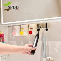 Giá đỡ bàn chải đánh răng SPDD, Giá đỡ cốc nước súc miệng đục lỗ miễn phí, Giá đỡ bàn chải đánh răng điện treo tường bằng kim loại tiết kiệm không gian thực tế dưới tủ