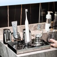 Giá đỡ bàn chải điện mới, giá lưu trữ phòng tắm, tổ chức chậu rửa, bộ rửa cốc bàn chải cao cấp