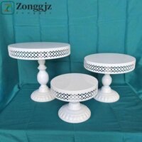 Giá đỡ bánh ZONGGJZ, Giá trưng bày món tráng miệng chân cao phong cách Châu Âu, Đồ trang trí cổ điển màu trắng S M L Cupcakes Khay Máy nướng