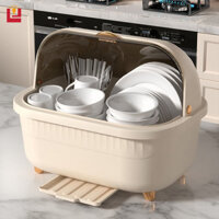 Giá đỡ bát thoát nước YONUOKitchen có nắp đậy, Tủ nhựa, Đũa, Hộp đựng dao kéo, Giá đựng bát nhỏ giọt